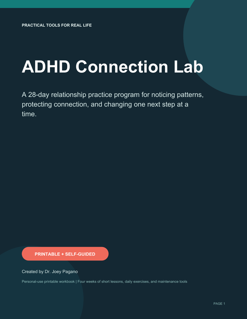 Cover of ADHD Connection Lab: 28-Day Relationship Practice Program